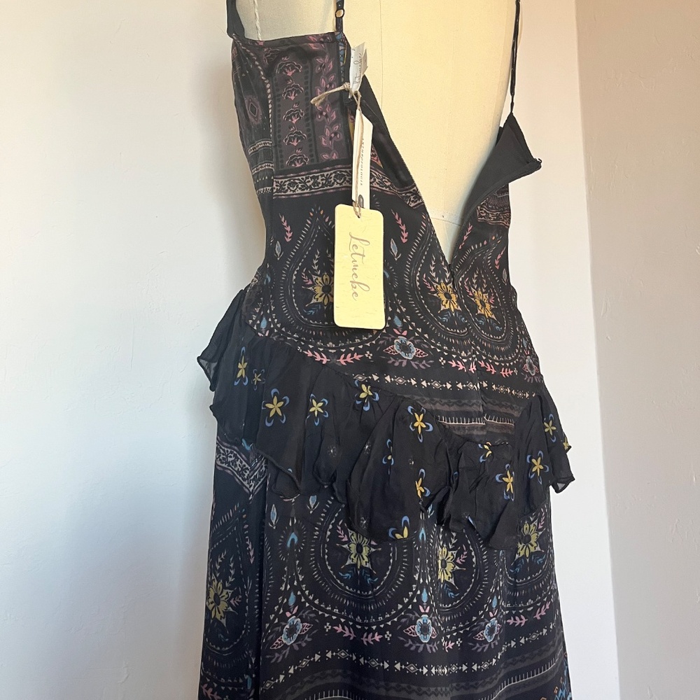 NWT Anthropologie Let Me Be Sheer Printed V-Neck Midi Dress Size M - Picture 4 of 5